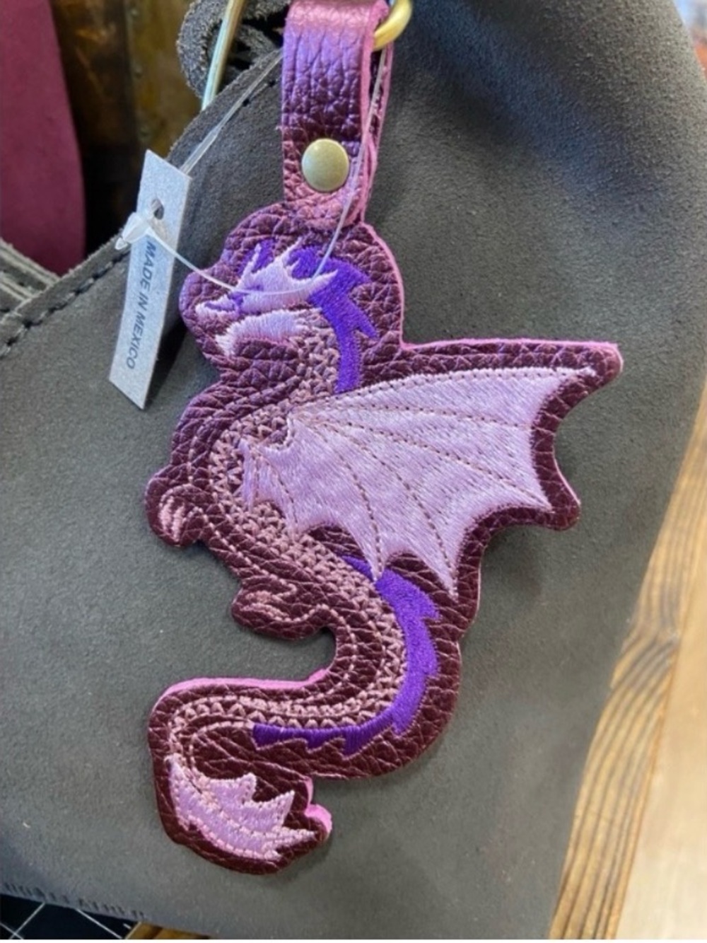 Portland Leather Ultra Violet Dragon Bag Charm Bag Flair - NEW